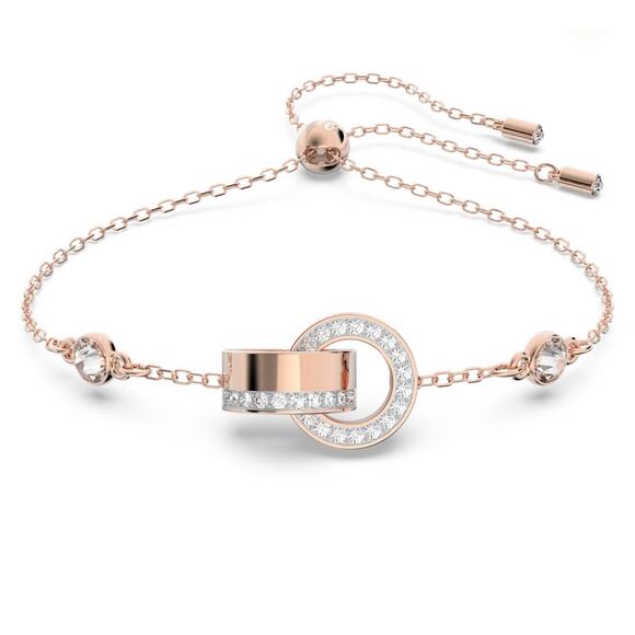 Swarovski Dextera bracelet Interlocking loop, White, Rose gold-tone plated*NEW - Picture 1 of 3